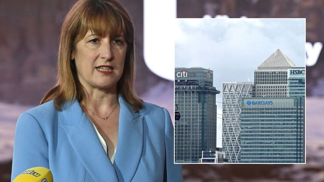 Rachel Reeves and Canary Wharf skyline