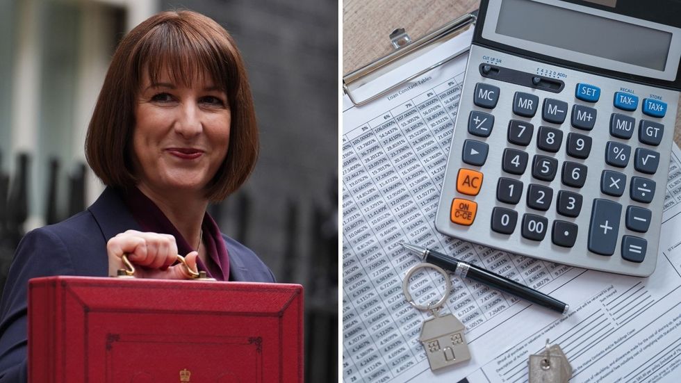 Rachel Reeves and documents beside calculator