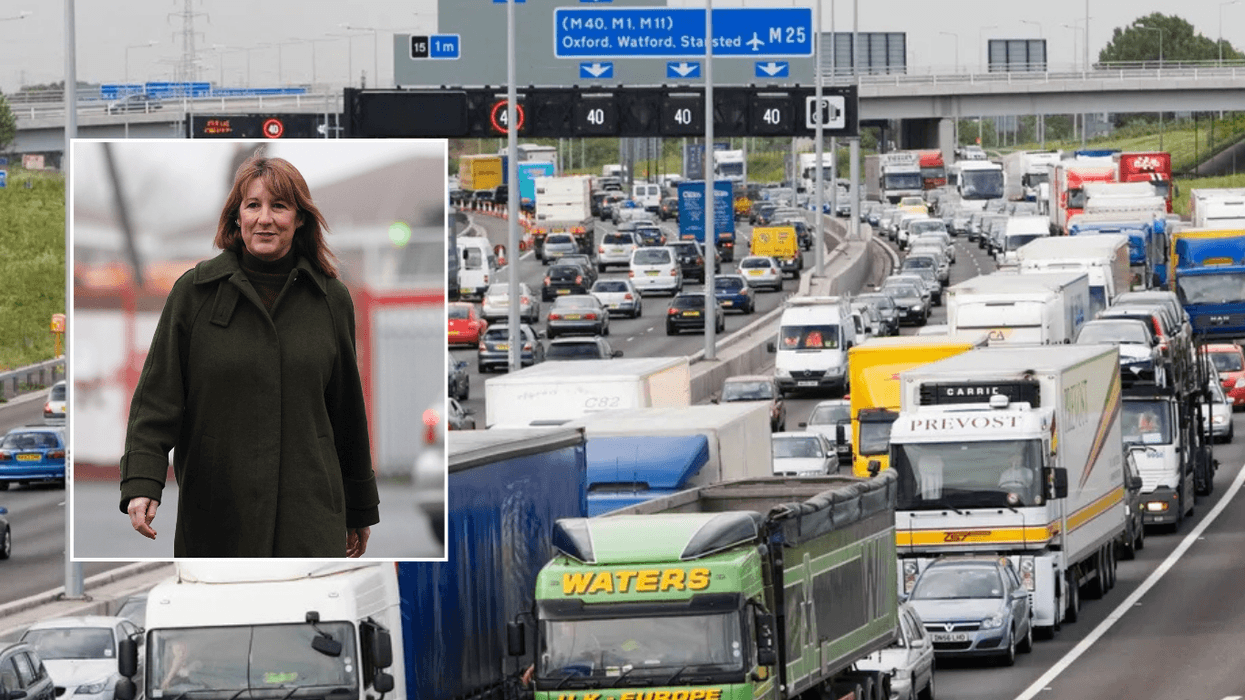 Rachel Reeves and HGV on UK road