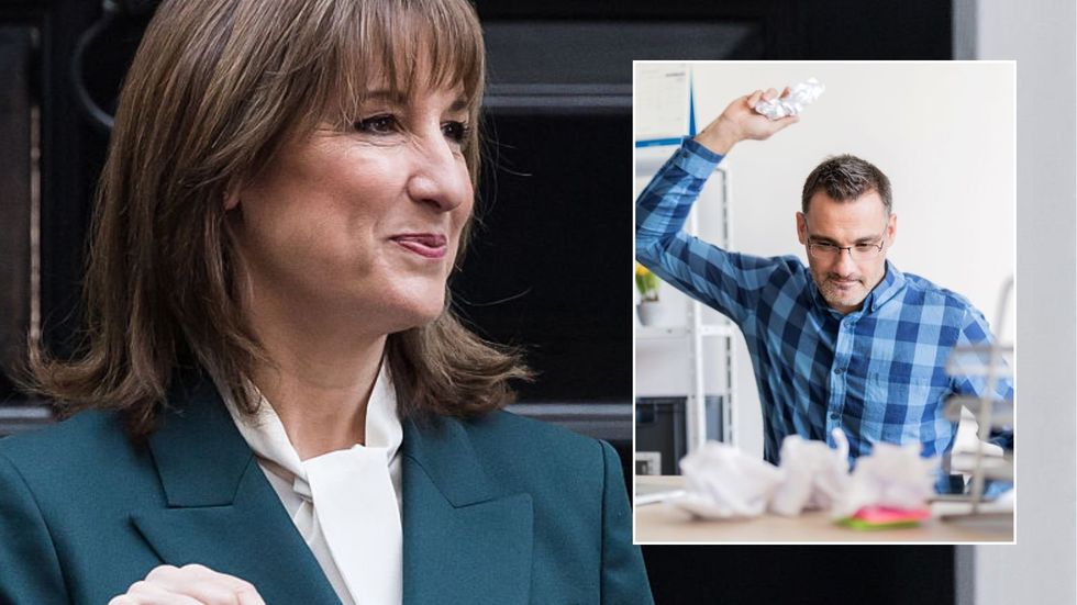 Rachel Reeves and man angry