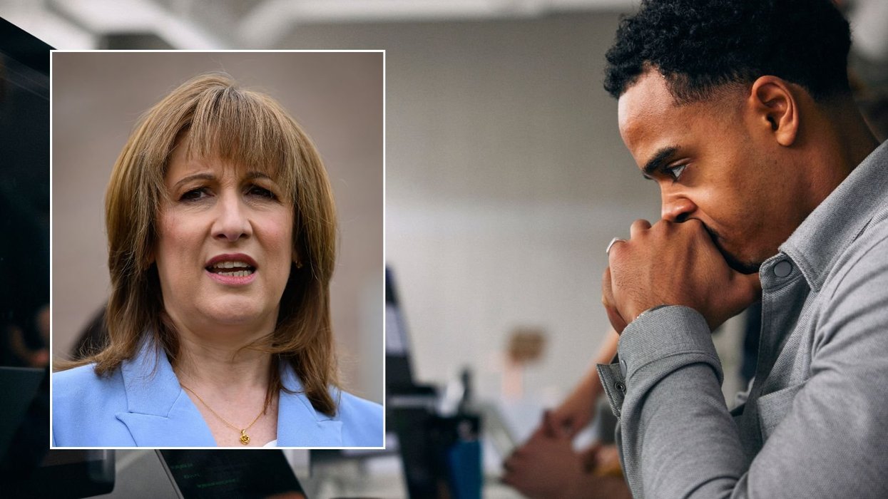 Rachel Reeves and man going over finances