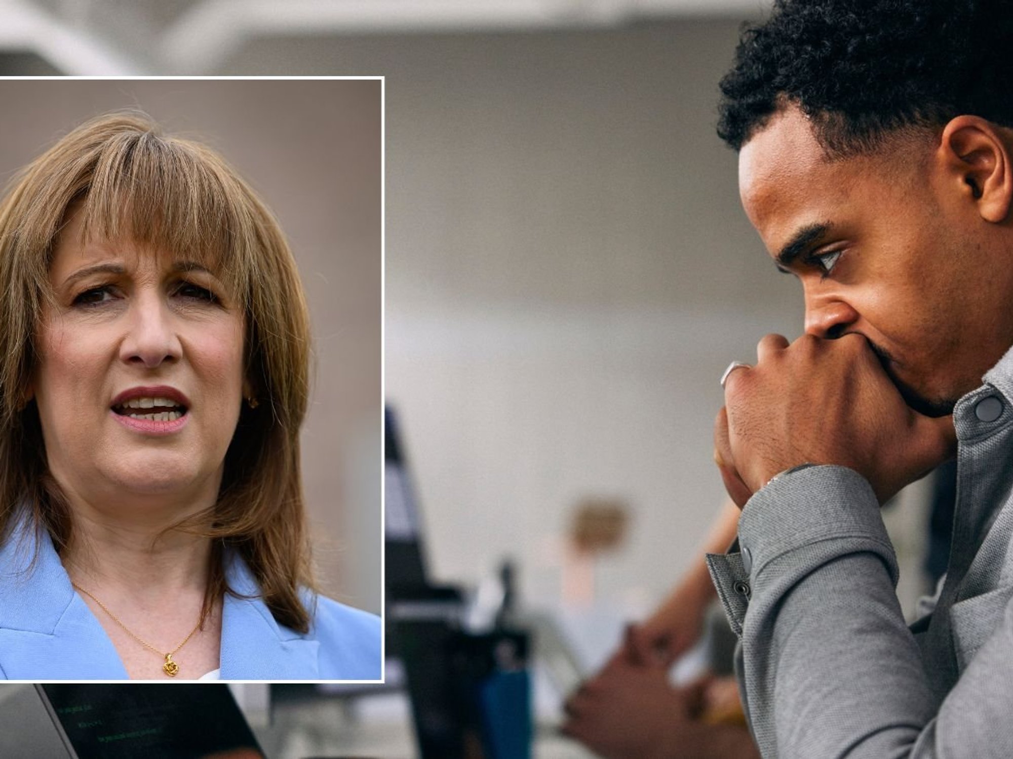 Rachel Reeves and man going over finances