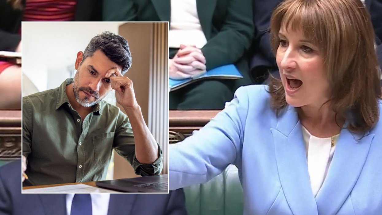 Rachel Reeves and man on laptop