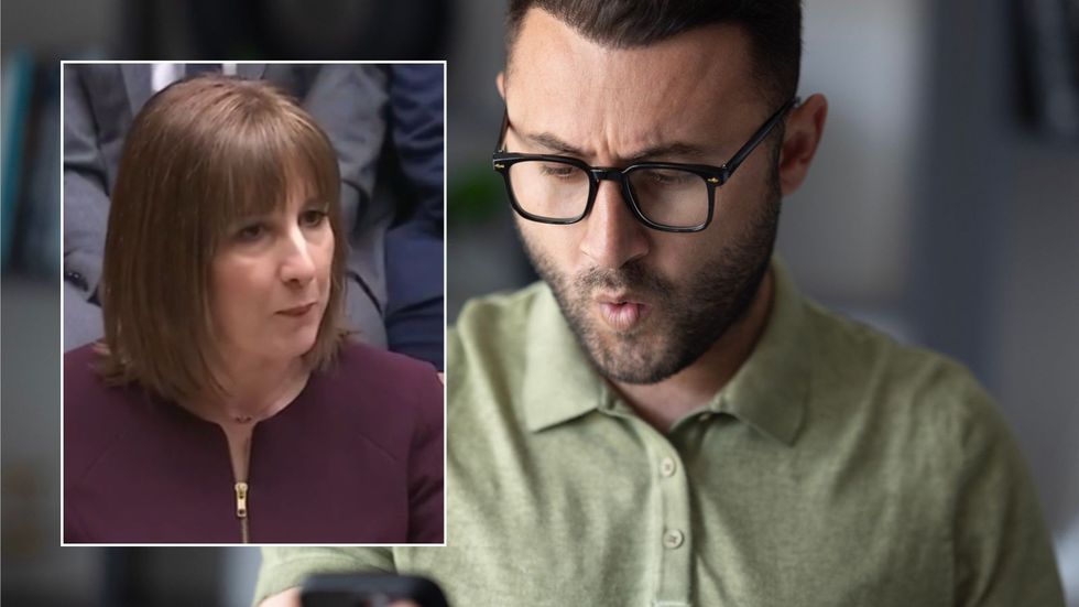 Rachel Reeves and man on phone