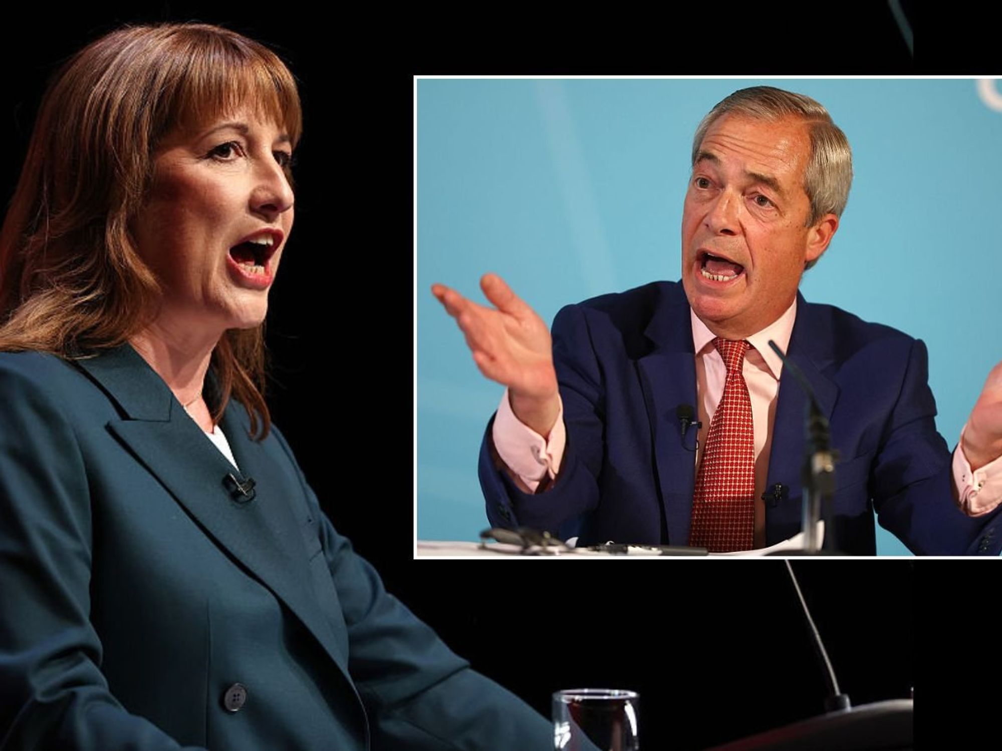 Rachel Reeves and Nigel Farage
