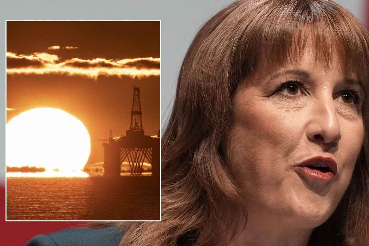 Rachel Reeves and North Sea oil rig