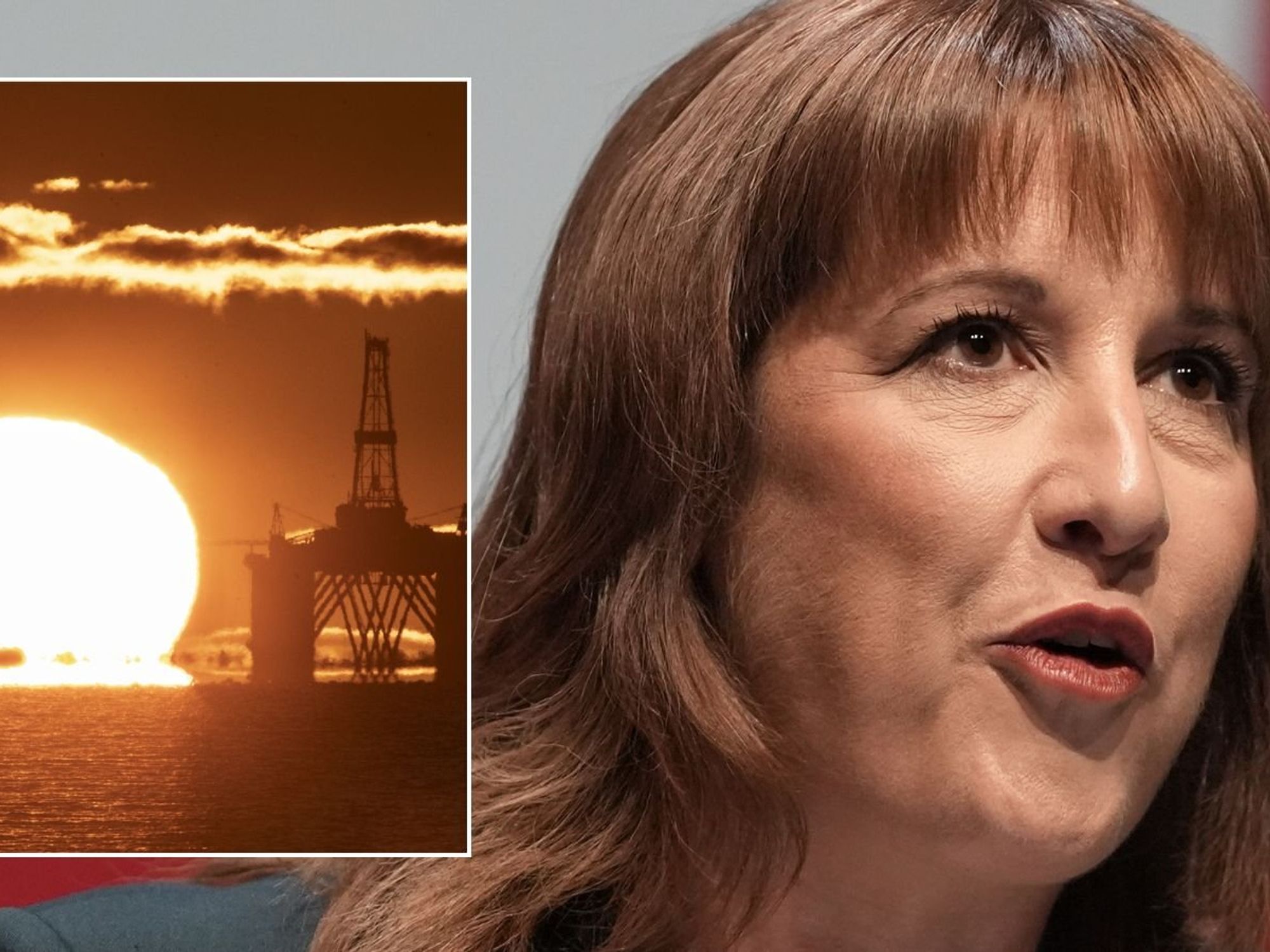 Rachel Reeves and North Sea oil rig