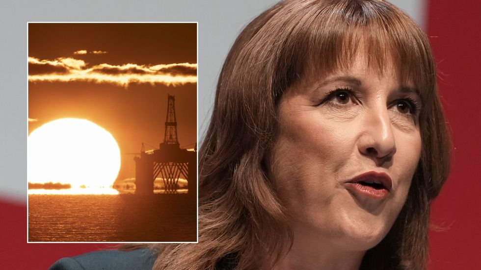 Rachel Reeves and North Sea oil rig