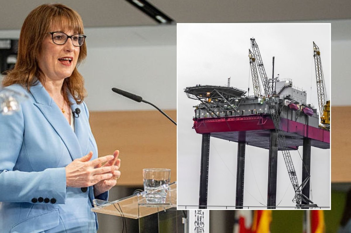 Rachel Reeves and North Sea oil rig