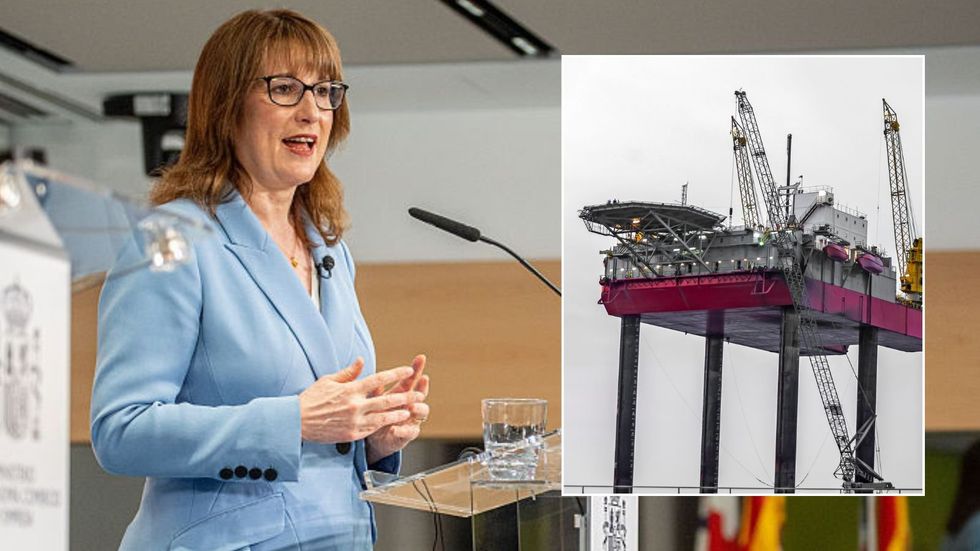 Rachel Reeves and North Sea oil rig
