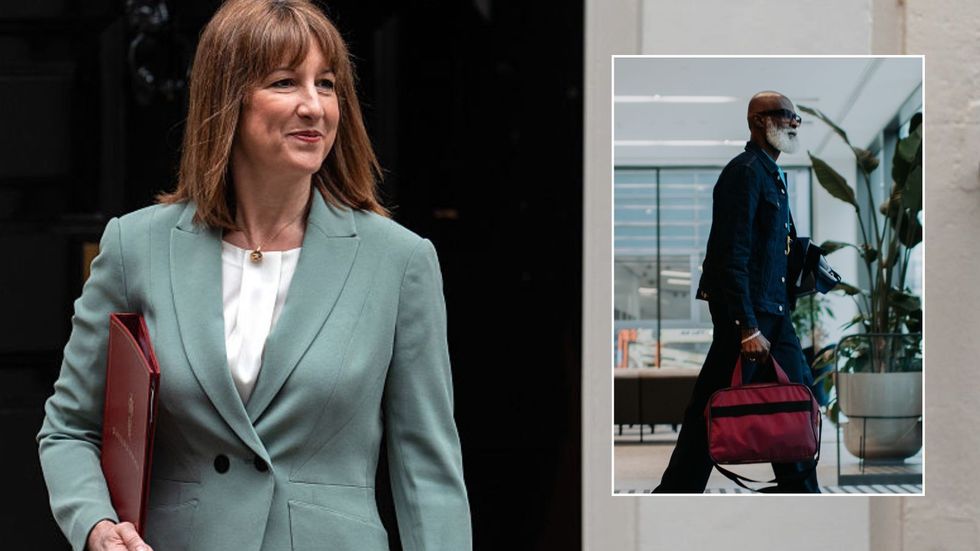 Rachel Reeves and older man leaving job