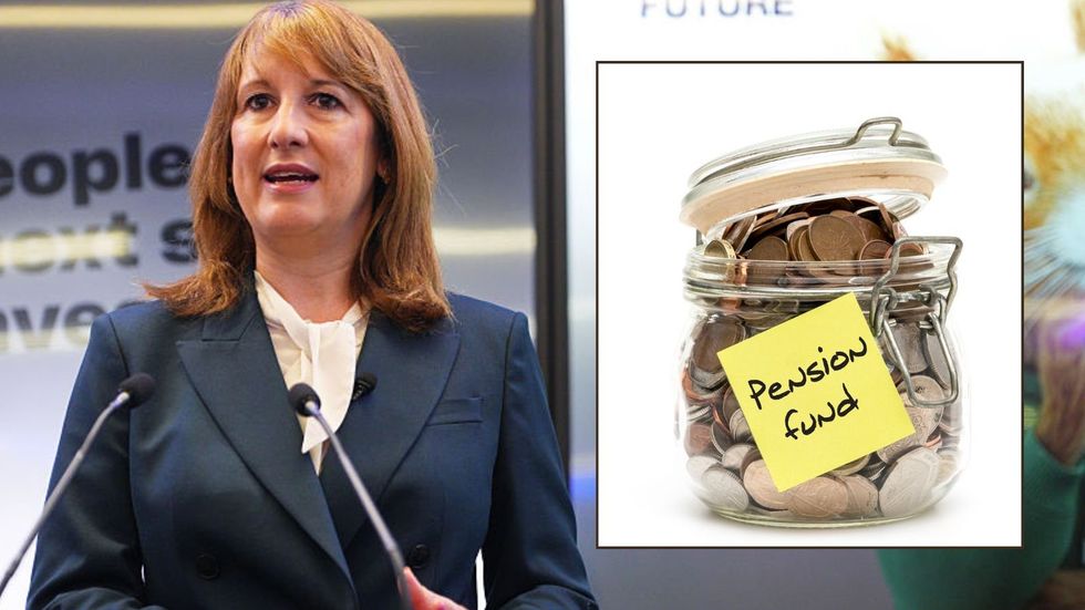 Rachel Reeves and pension fund full of pennies