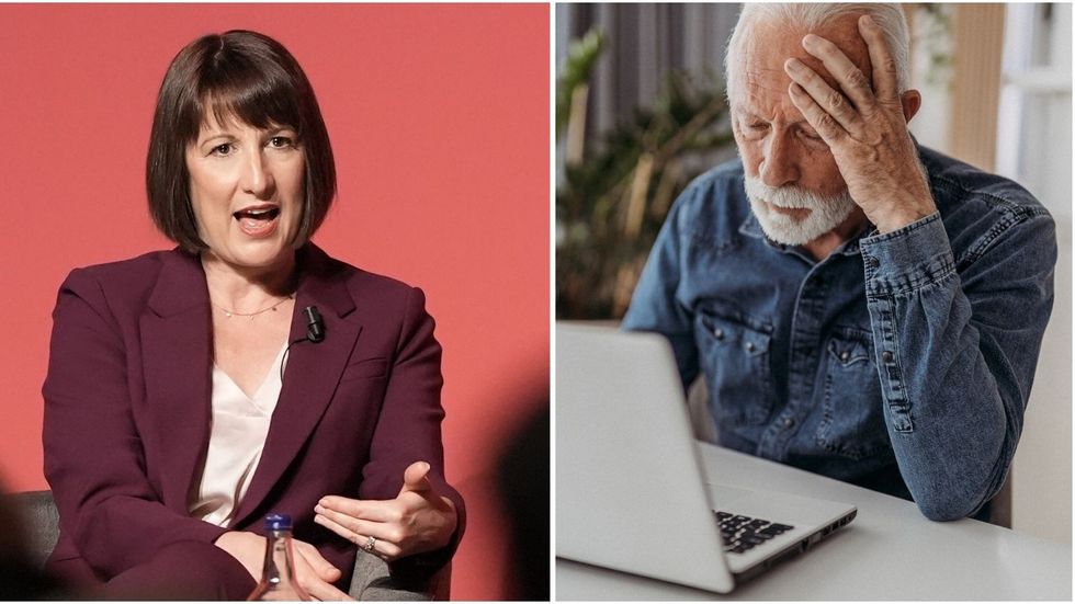 Rachel reeves and sad pensioner