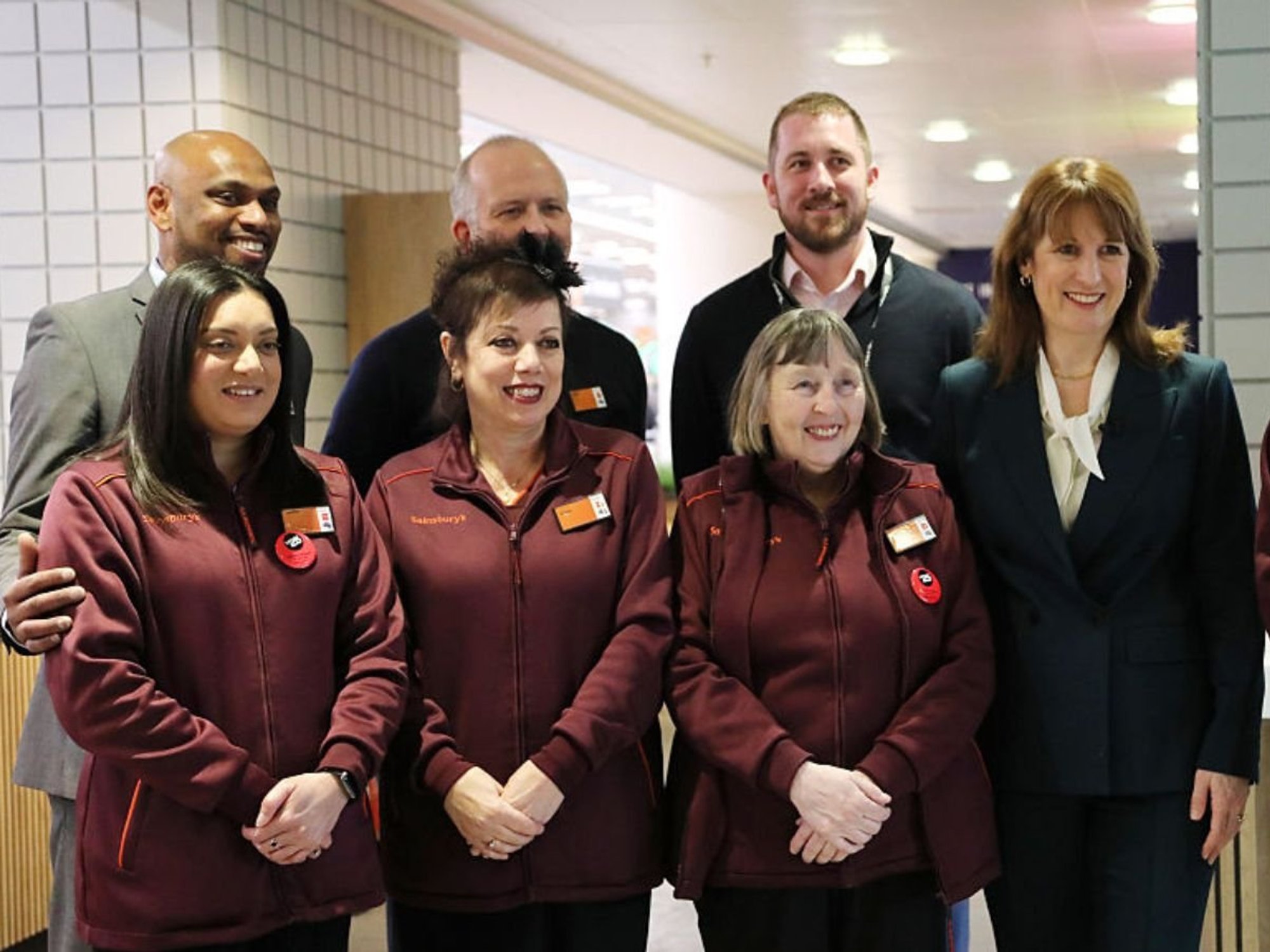Rachel Reeves and Sainbsury's workers