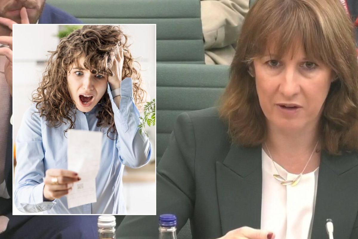 Rachel Reeves and shocked woman