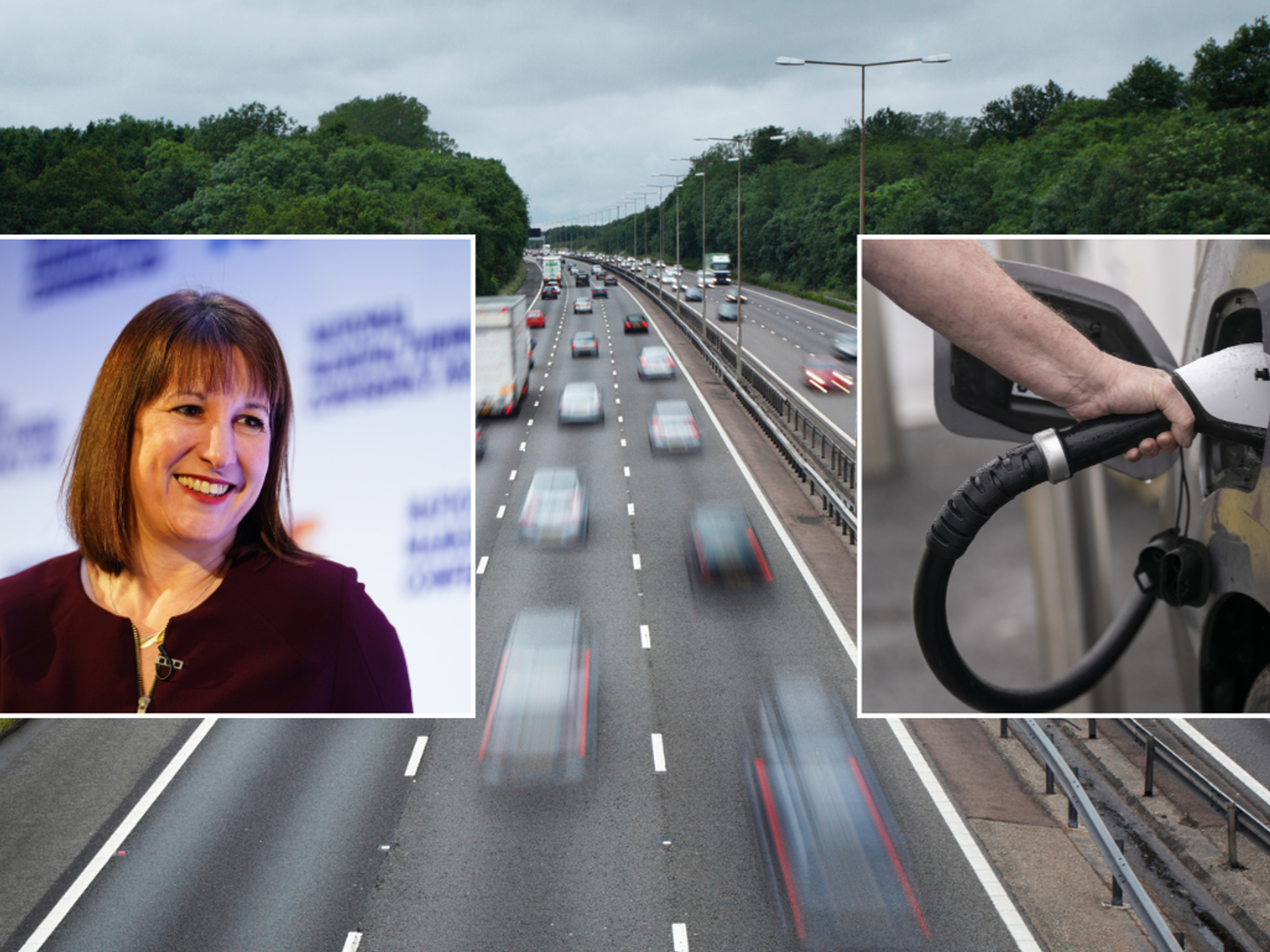 Rachel Reeves and UK road and electric car charger