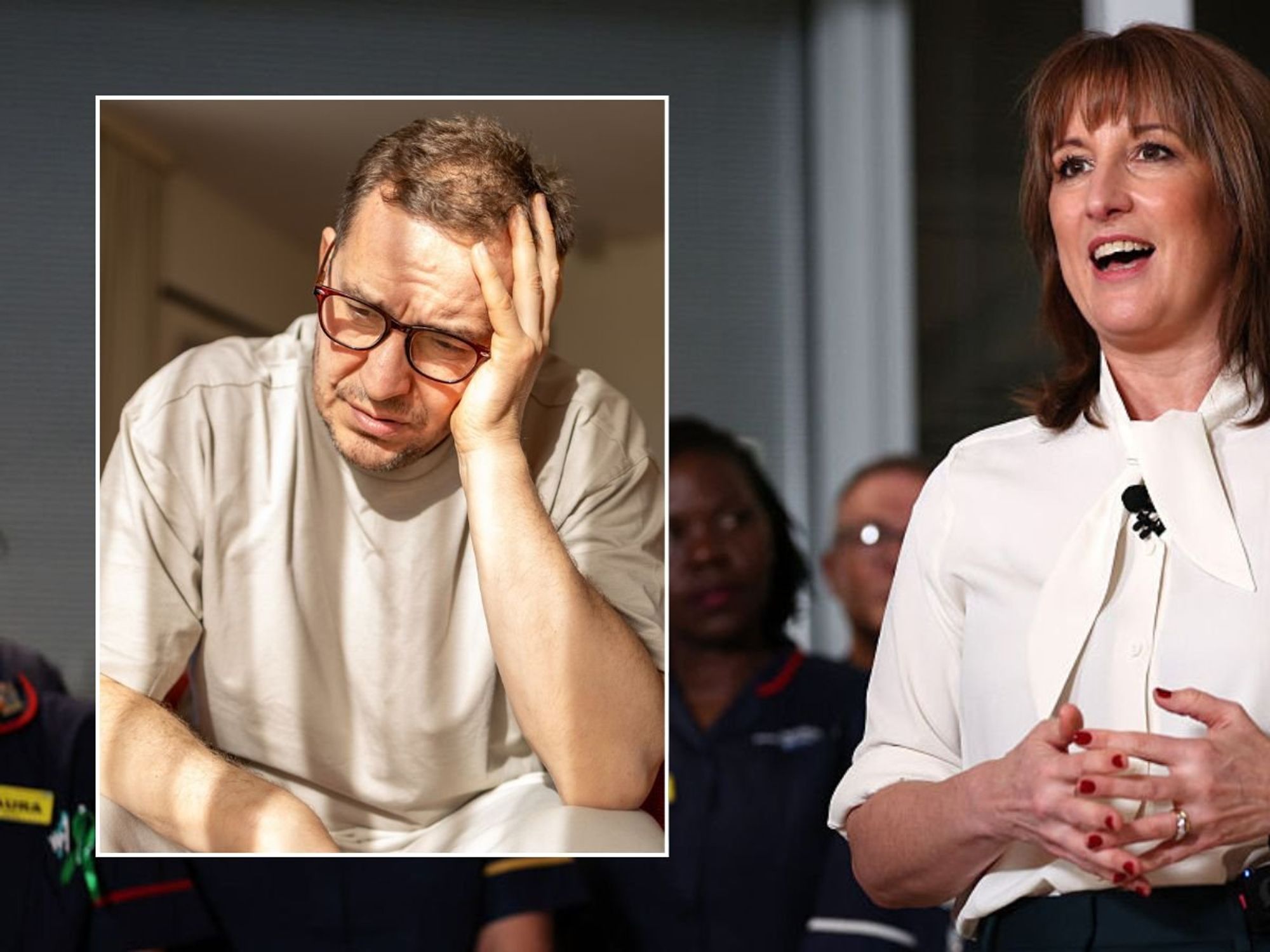 Rachel Reeves and upset man