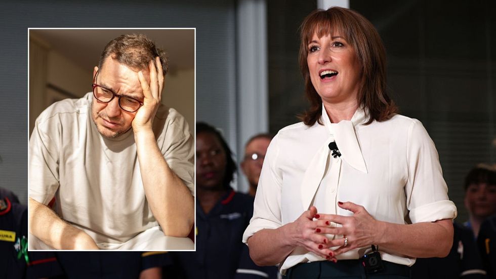 Rachel Reeves and upset man