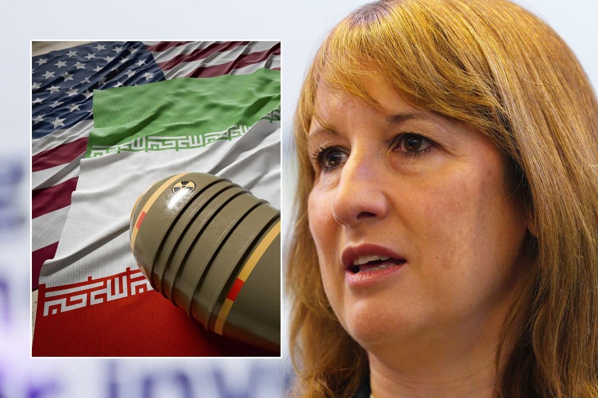 Rachel Reeves and US-Iran flag