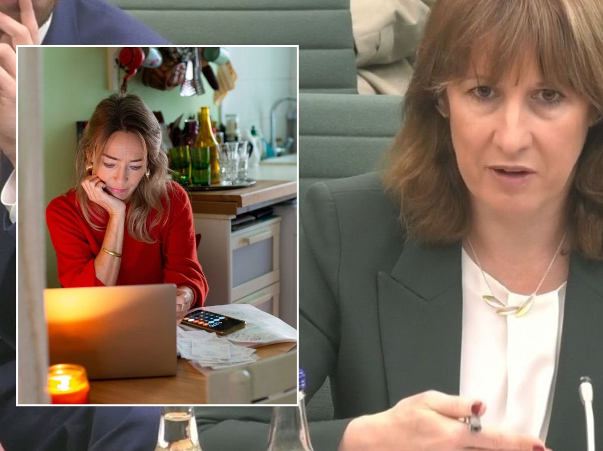 Rachel Reeves and woman going over finances