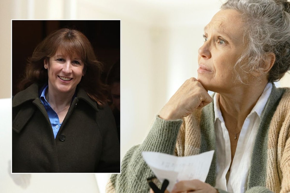 Rachel Reeves and woman looking sad