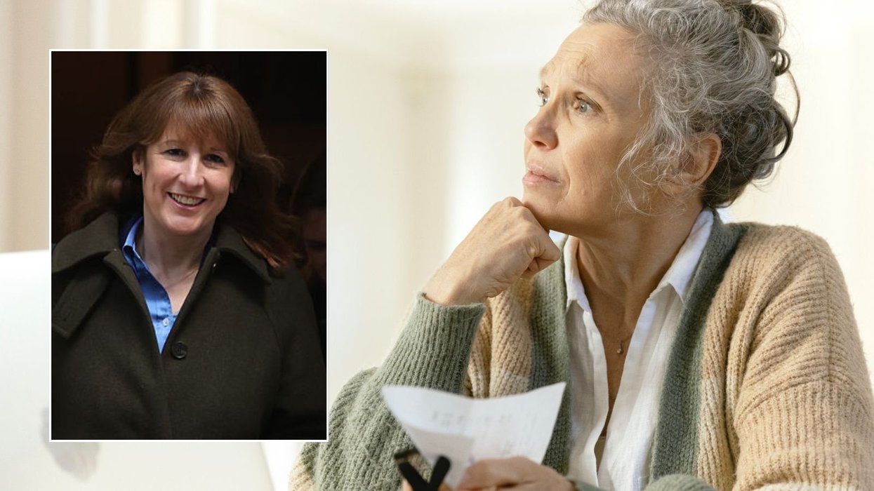 Rachel Reeves and woman looking sad