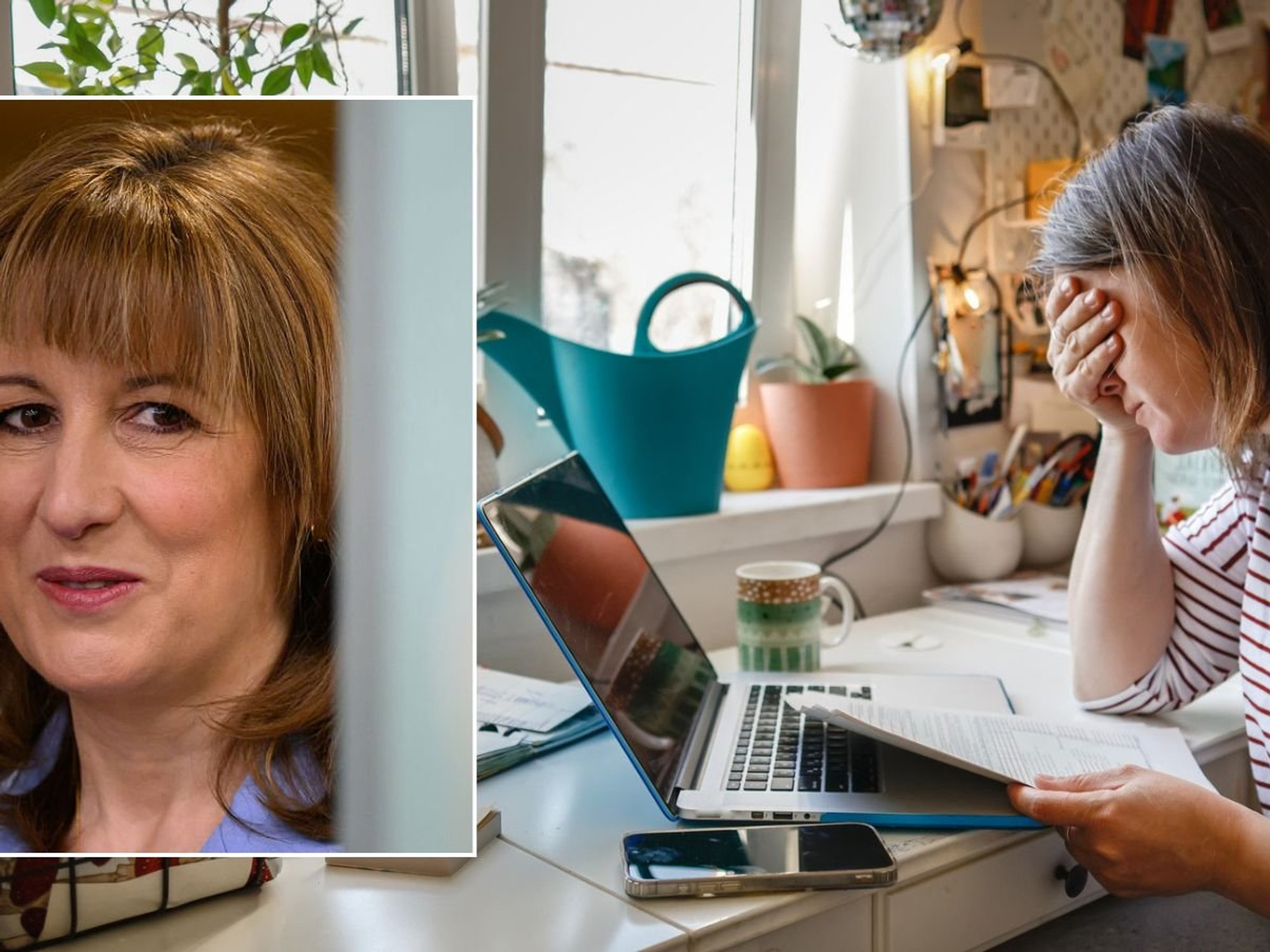 Rachel Reeves and woman on laptop