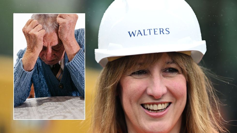 Rachel Reeves and worried man