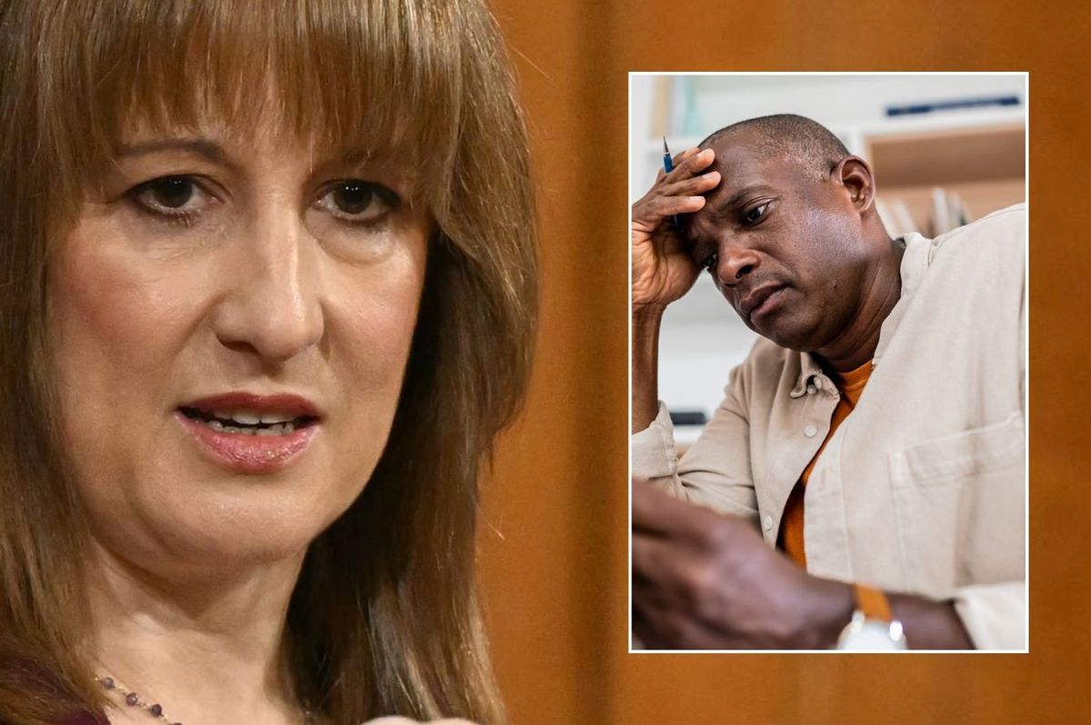 Rachel Reeves and worried man