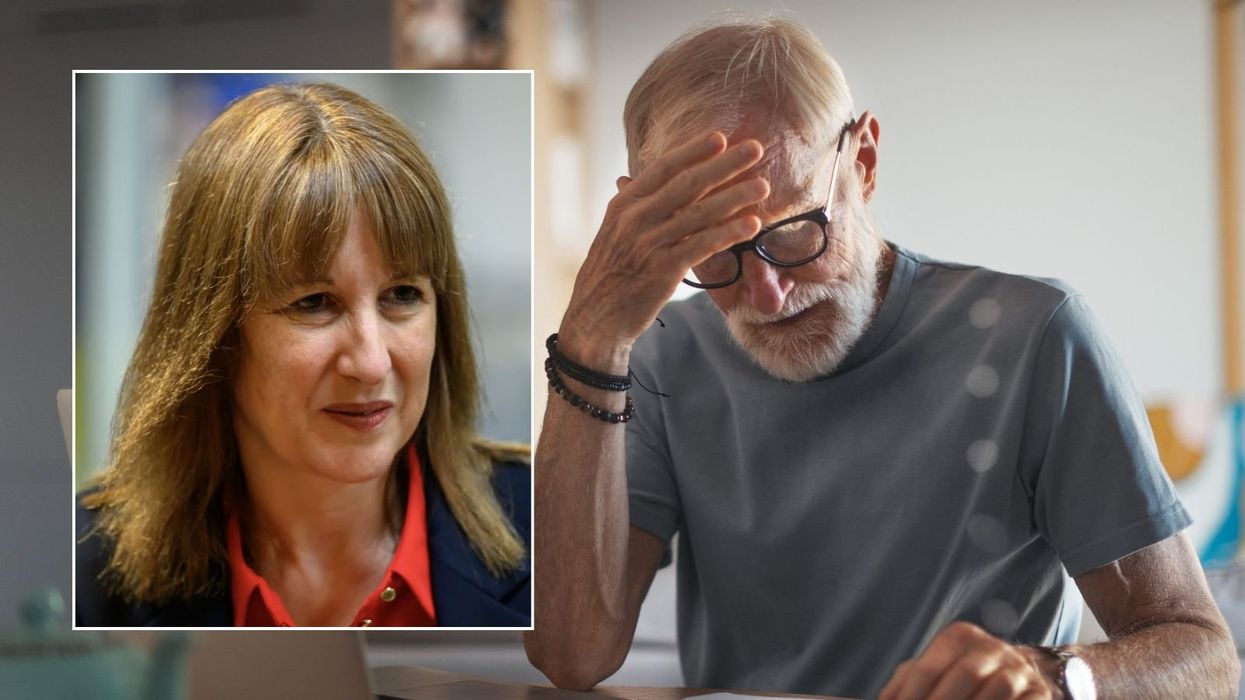 Rachel Reeves and worried older man