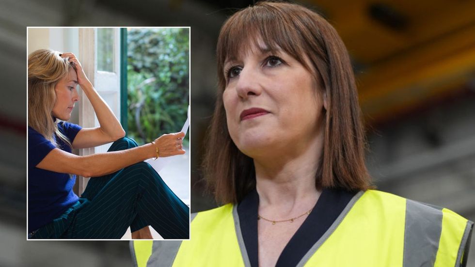 Rachel Reeves and worried woman