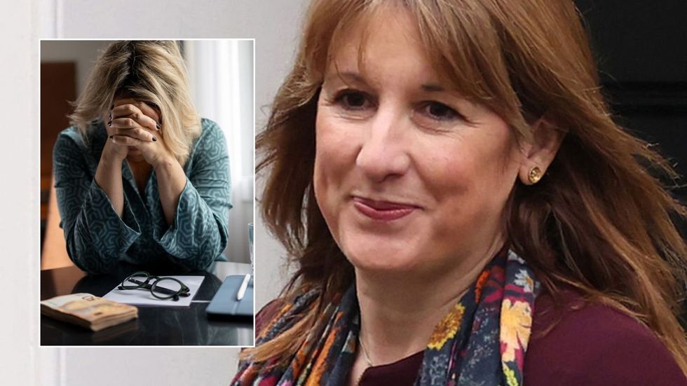 Rachel Reeves and worried woman