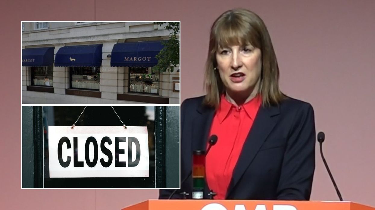 Rachel Reeves, closed sign and Margot restaurant