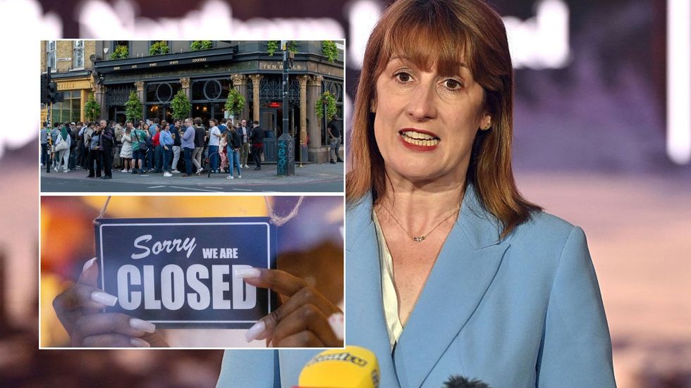 Rachel Reeves, closed sign and pub