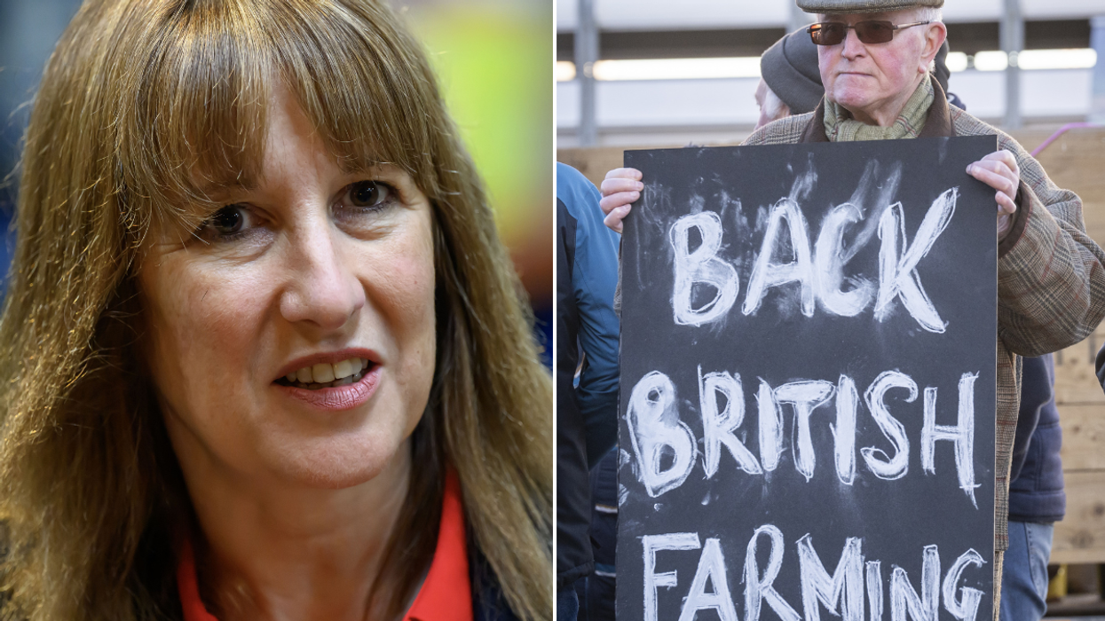 Rachel Reeves; family farm tax protester