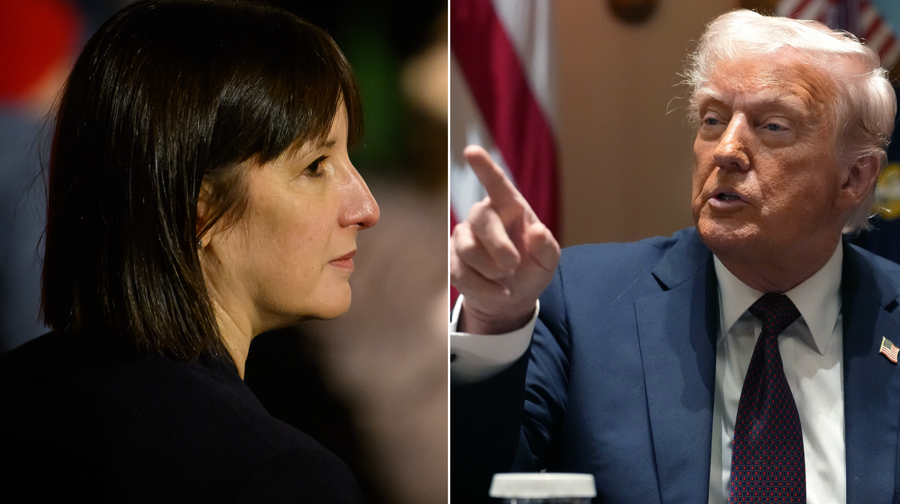 Rachel Reeves (left), Donald Trump (right)