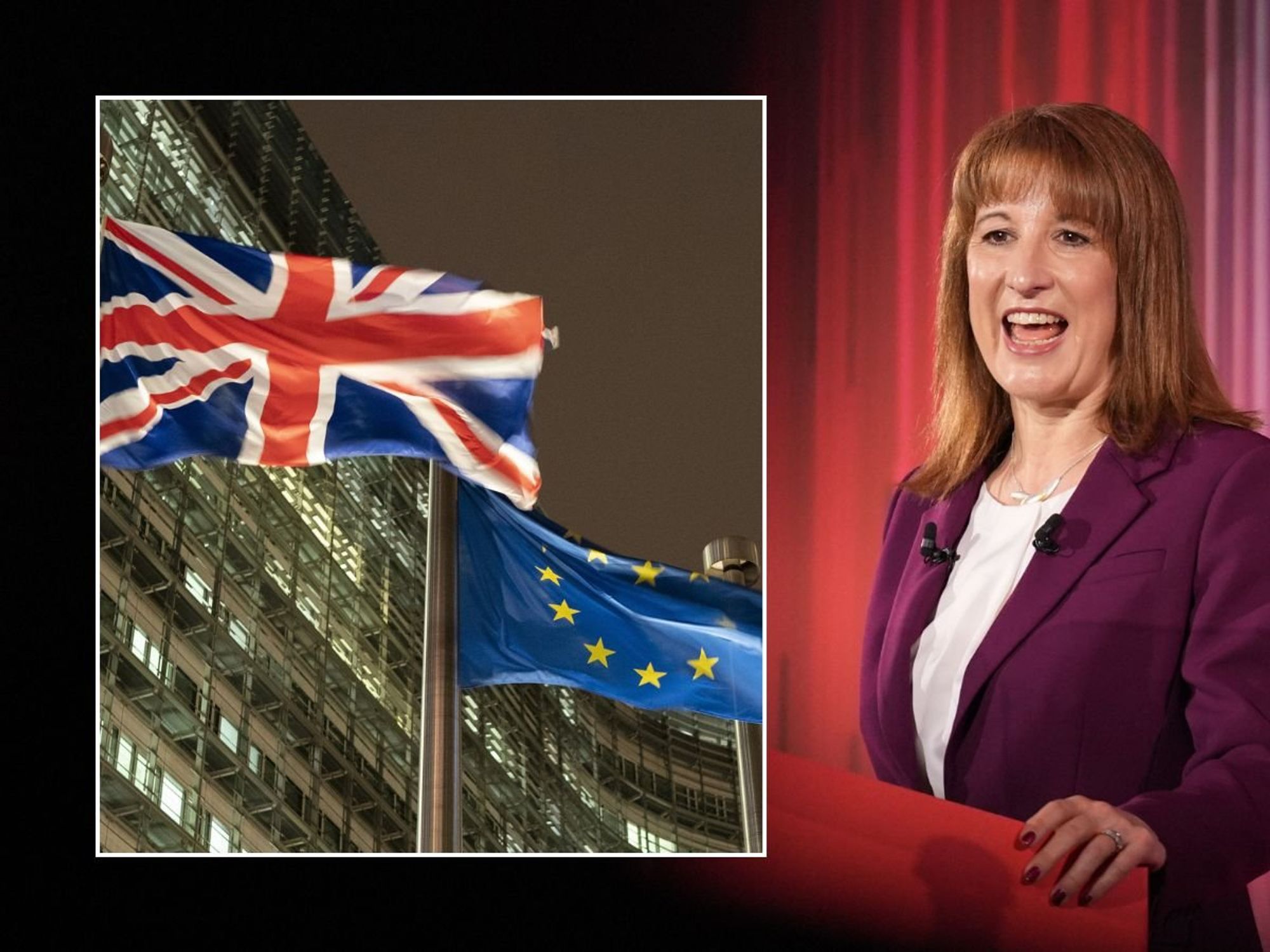 Rachel Reeves, Union Jack and EU flag