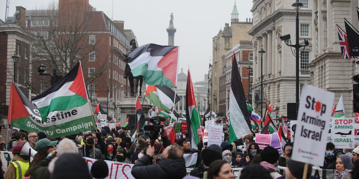 NextImg:Palestine activists march through London despite ceasefire agreement as MORE demands made - seven arrested