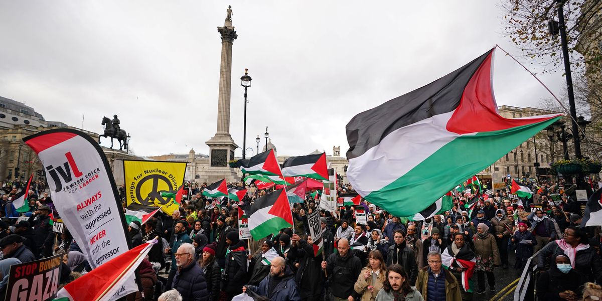 NextImg:Pro-Palestine demonstrators planned protest through London as October 7 massacre was still ongoing