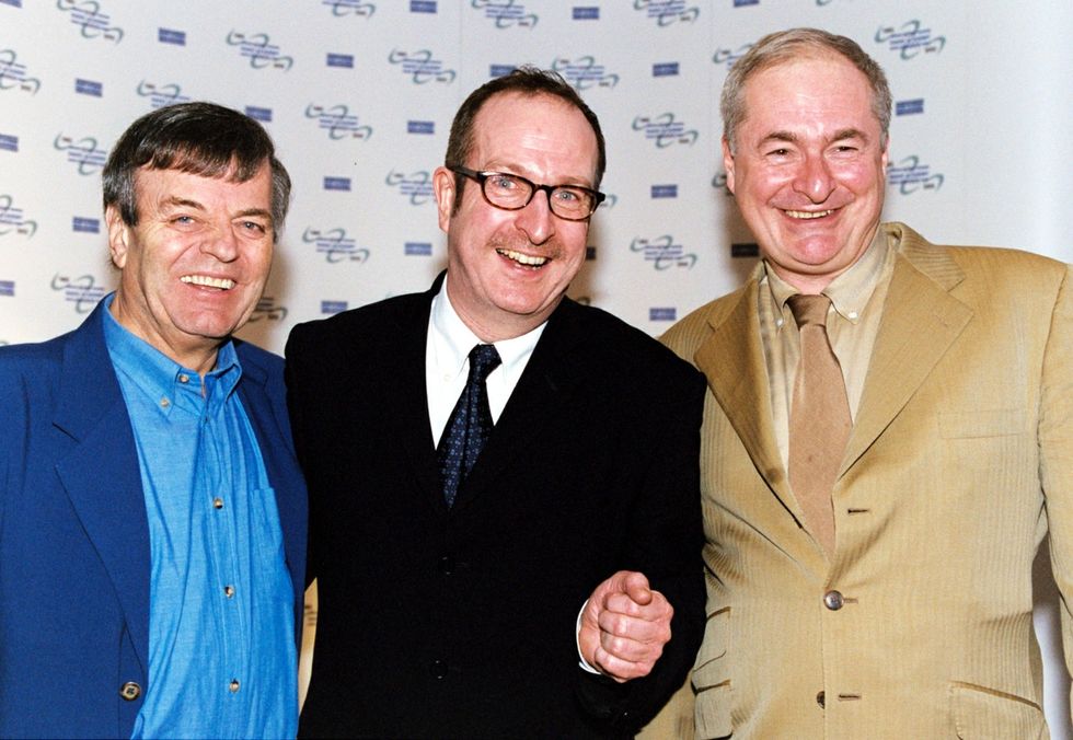 Radio DJs Tony Blackburn (left), Steve Wright and Paul Gambachini