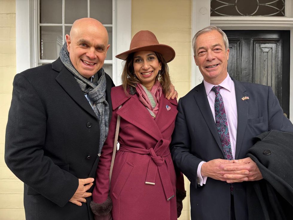 Rael Braverman, Suella Braverman and Nigel Farage