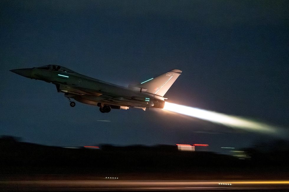 RAF Typhoon taking off for the Middle East