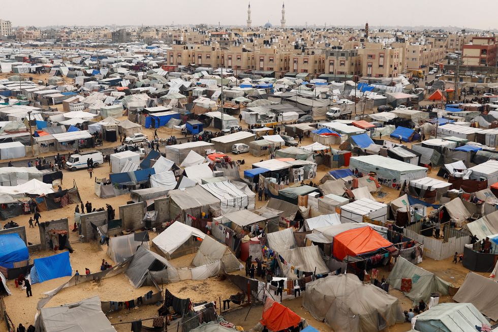 Rafah crossing where Palestinians are displaced