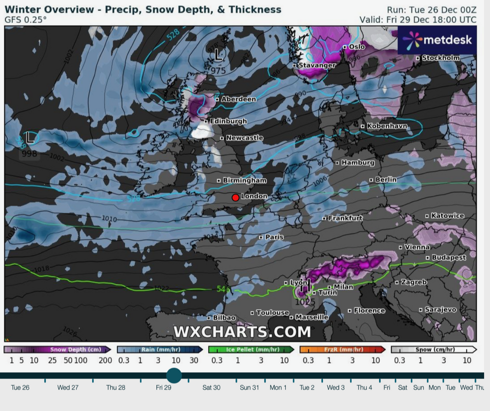 Rain and snow smother the UK