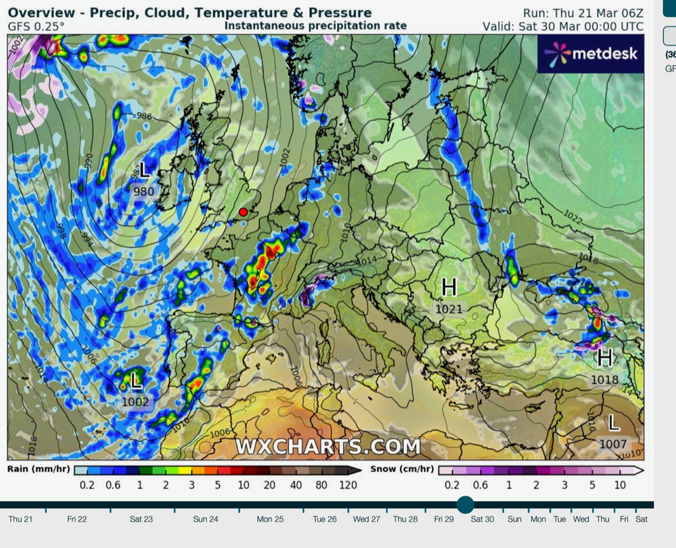 Rain forecast for Easter weekend