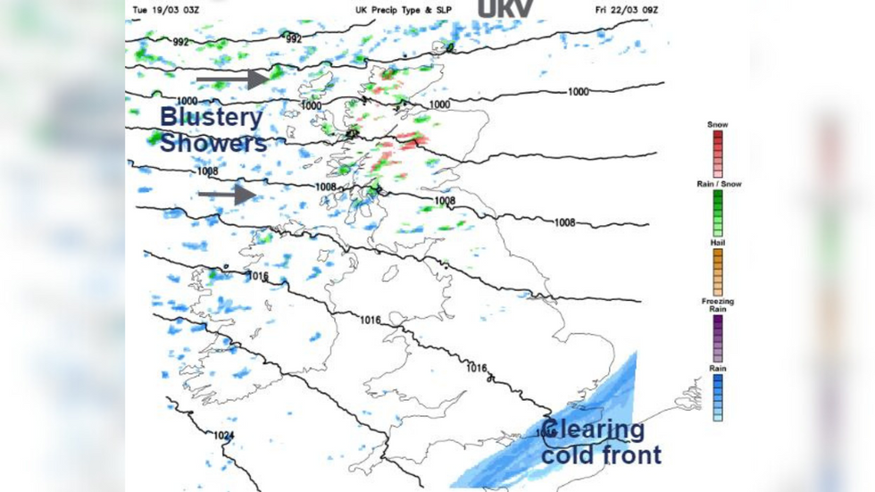 Rain forecast map