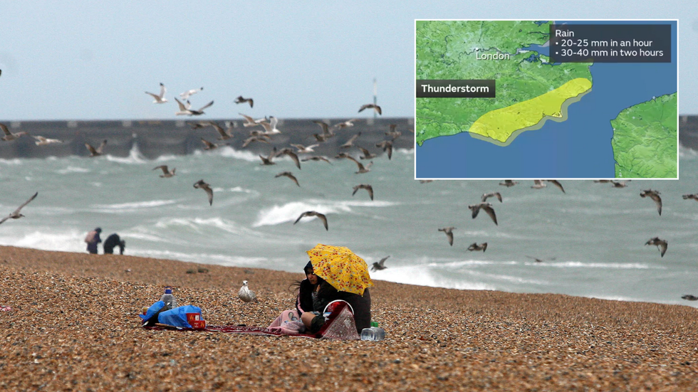 Rain in Brighton and weather warning