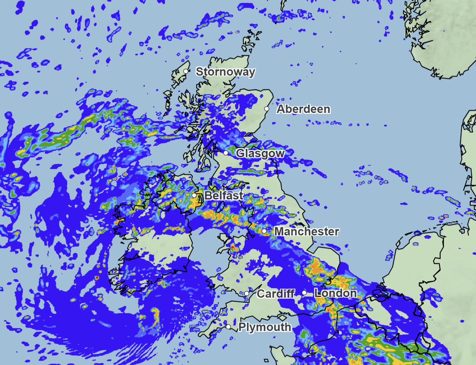 Rain is expected to fall across the United Kingdom, the Met Office has said.
