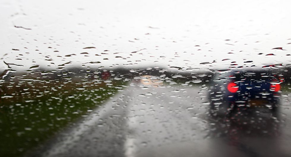Rain on car windscreen