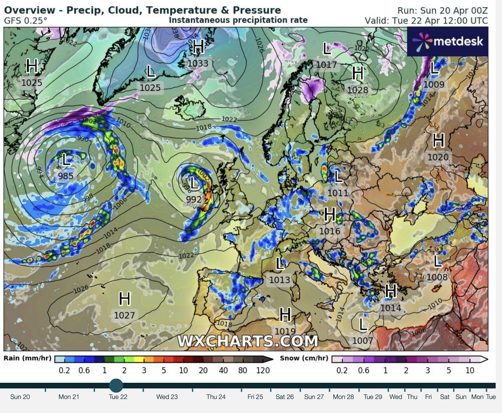 Rain rattles in through the start of the week